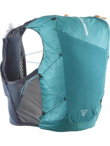 Tyrkysový běžecký batoh Salomon Active Skin 12 Set