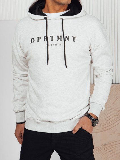 Světle šedá pánská mikina s potiskem