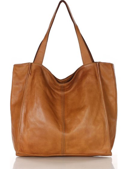 MARCO MAZZINI Camel kožená shopper kabelka