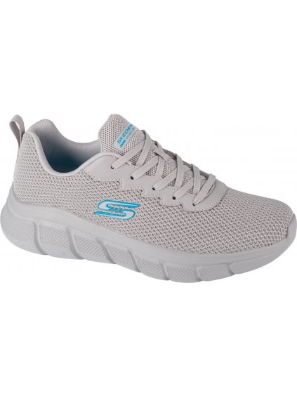 ŠEDÉ LEHKÉ TENISKY SKECHERS BOBS B FLEX - CHILL EDGE