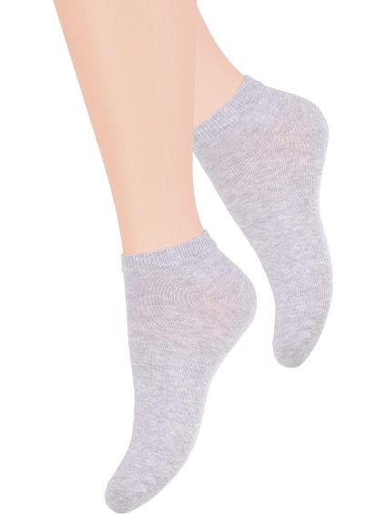 Světle šedé kotníkové dámské ponožky Art. 052