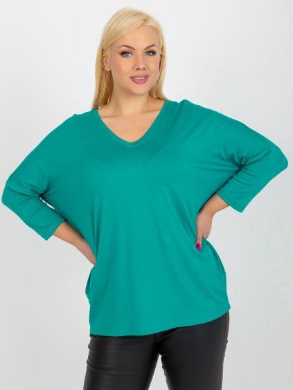 Tyrkysová volná halenka (Velikost ONE SIZE)