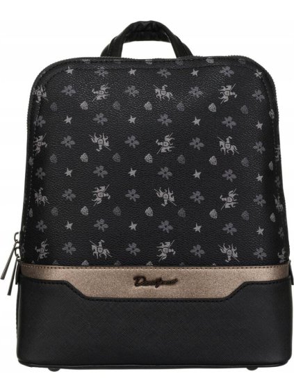 David Jones Černý vzorovaný batoh (Velikost ONE SIZE)