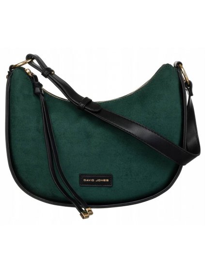 DAVID JONES TMAVĚ ZELENÁ ELEGANTNÍ CROSSBODY KABELKA S ČERNÝMI DETAILY