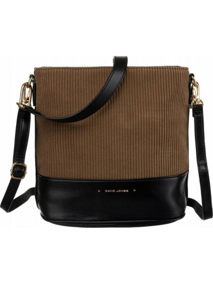 DAVID JONES HNĚDO-ČERNÁ CROSSBODY KABELKA S MANŠESTREM