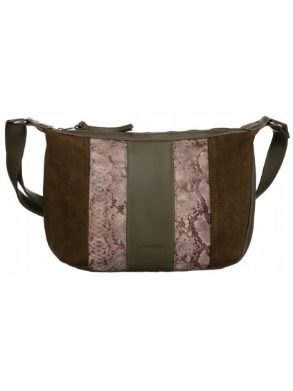 DAVID JONES TMAVÁ KHAKI VZOROVANÁ CROSSBODY KABELKA