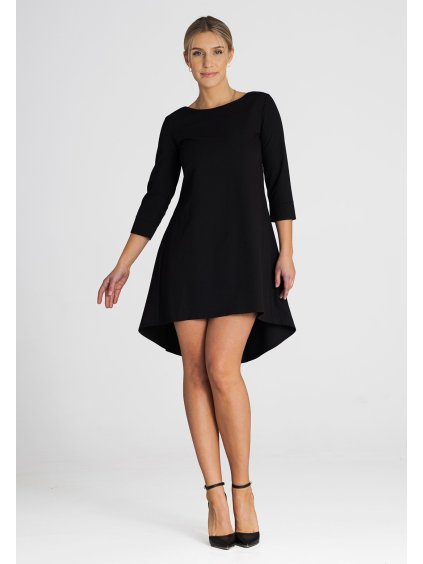 Černé elegantní asymetrické šaty