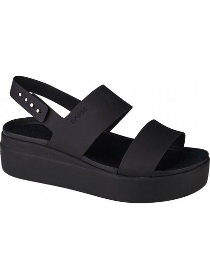 ČERNÉ SANDÁLY CROCS BROOKLYN LOW WEDGE