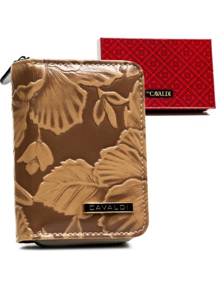 4U Cavaldi hnědá vzorovaná malá peněženka M670