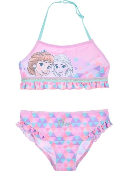 Světle růžové dvoudílné dívčí plavky Frozen