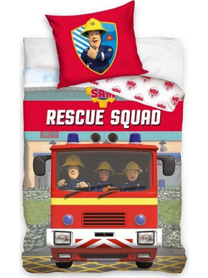 Chlapecké barevné povlečení Fireman Sam (Velikost ONE SIZE)