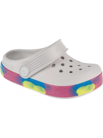 BÍLÉ NAZOUVÁKY CROCS OFF COURT GLITTER BAND CLOG T