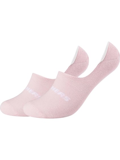 Světle růžové nízké ponožky - 2 páry Skechers 2PPK Mesh Ventilation Footies Socks (Velikost 35/38)