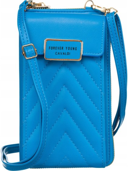 4U Cavaldi  Modrá prošívaná crossbody peněženka M678