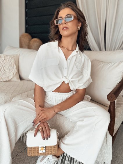 Bílá crop košile GRITAN