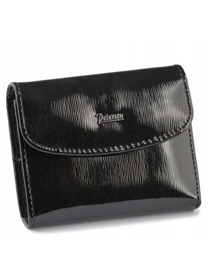 Peterson Černé elegantní lesklé pouzdro na doklady