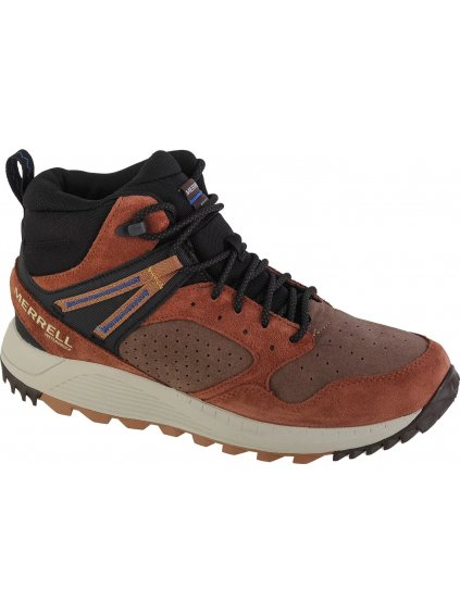 HNĚDÉ KOTNÍKOVÉ BOTY MERRELL WILDWOOD SNEAKER MID WP