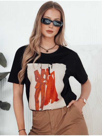 Černé tričko s potiskem COMDI