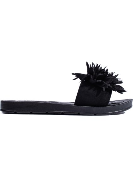 Černé nazouváky s kytkou