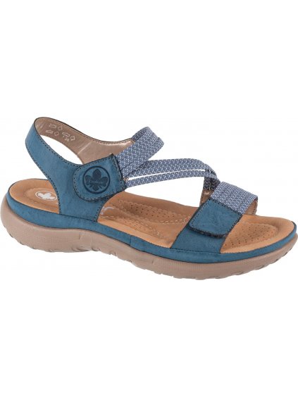 MODRÉ DÁMSKÉ SANDÁLY S PÁSKY RIEKER SANDALS