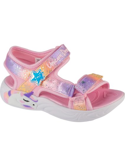 Růžové dívčí sandály Skechers Unicorn Dreams - Majestic Bliss