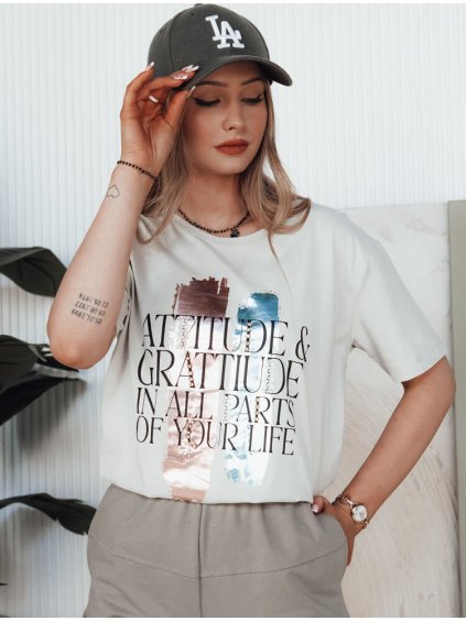 Světle šedé tričko s nápisy MISTAL