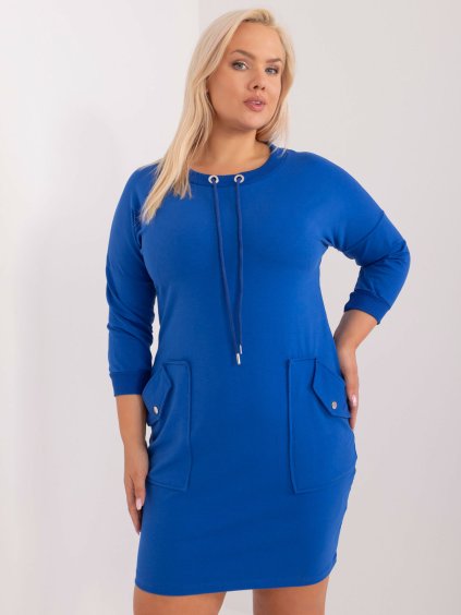 Modré mikinové šaty (Velikost ONE SIZE)