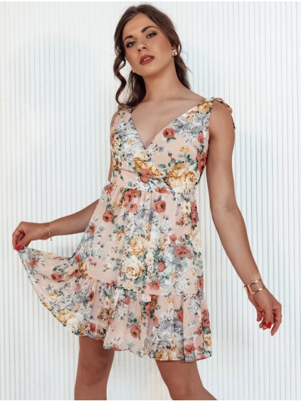 Světle růžové květinové šaty LAVENDEL