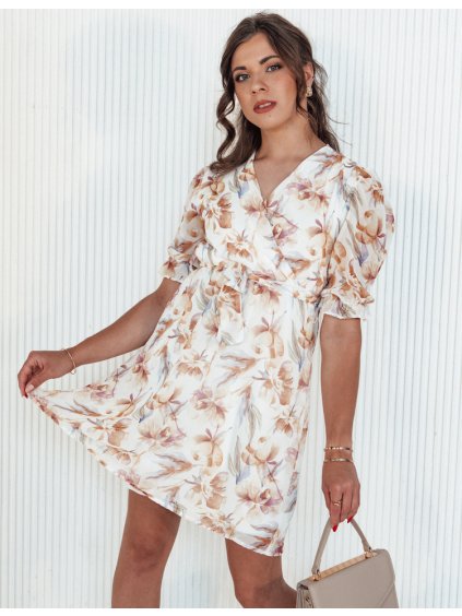 Bílé květinové mini šaty LILIANNA