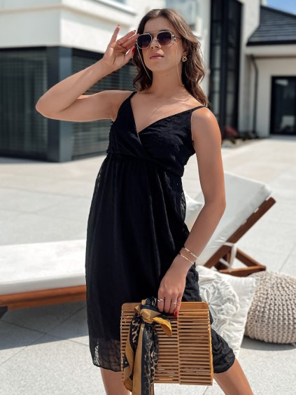 Černé midi šaty SIENA