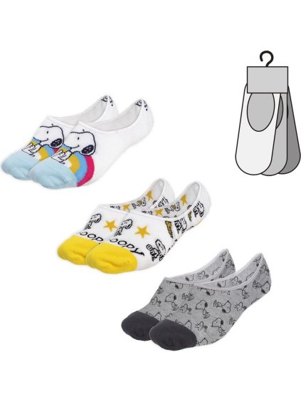 Set 3 párů dámských ponožek Snoopy