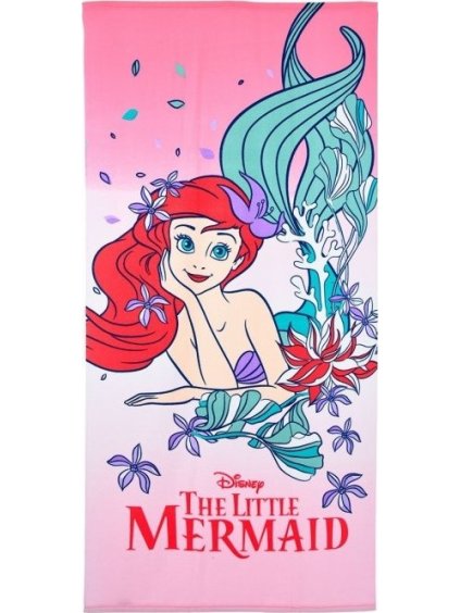 Růžová plážová osuška The Little Mermaid