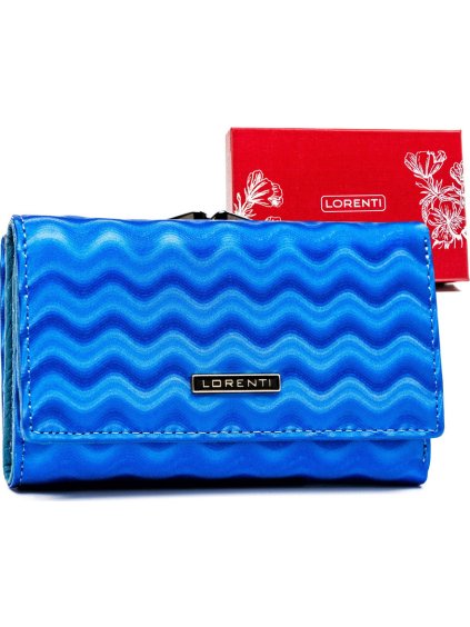 Lorenti Modrá střední kožená peněženka s vlnkovým vzorem S268