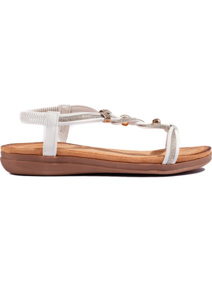 Nazouvací bílé dámské sandály