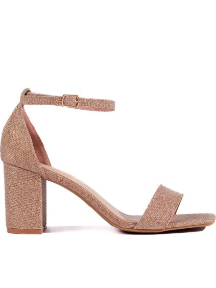 Zlaté třpytivé sandály na sloupku