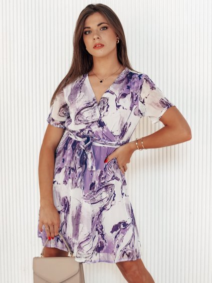 Světle fialové mini šaty se vzory CHICLOVE