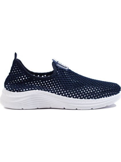 Dírkované slip-on tmavě modré sportovní boty (Velikost 36)