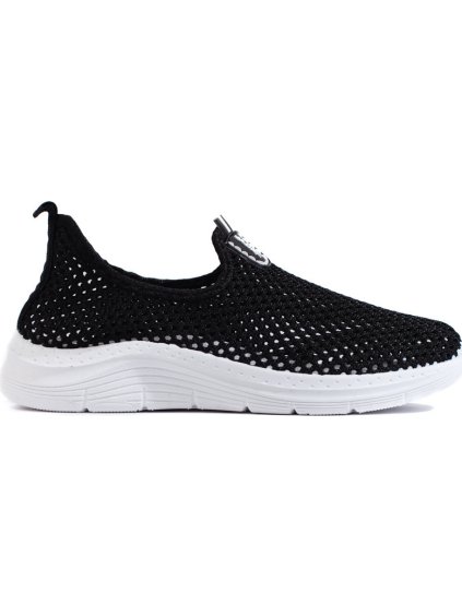 Dírkované slip-on černé sportovní boty (Velikost 36)