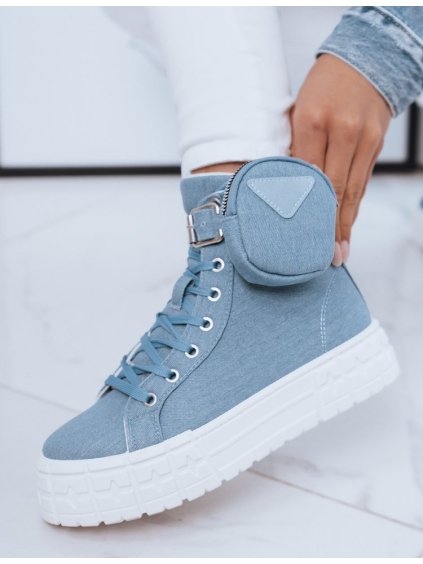 Světle modré dámské kotníkové tenisky