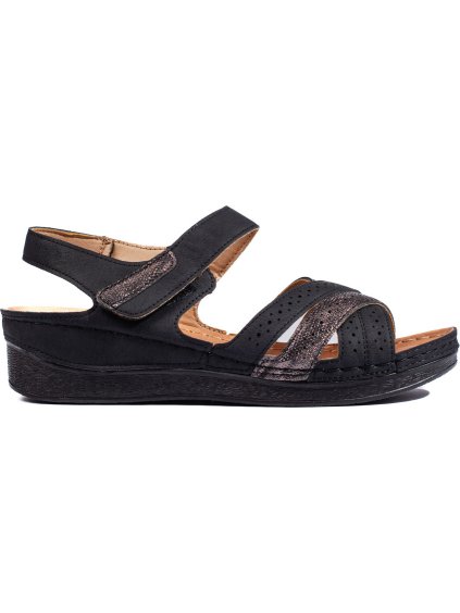 Dámské černé sandály na suchý zip