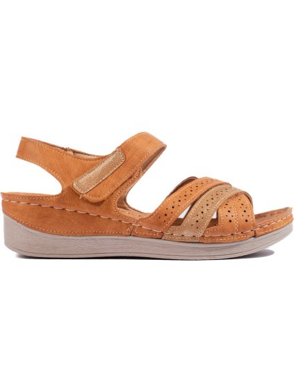 Hnědé sandály na suchý zip