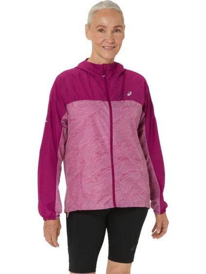 Fuchsiová větrová bunda ASICS Fujitrail Packable Windbreaker