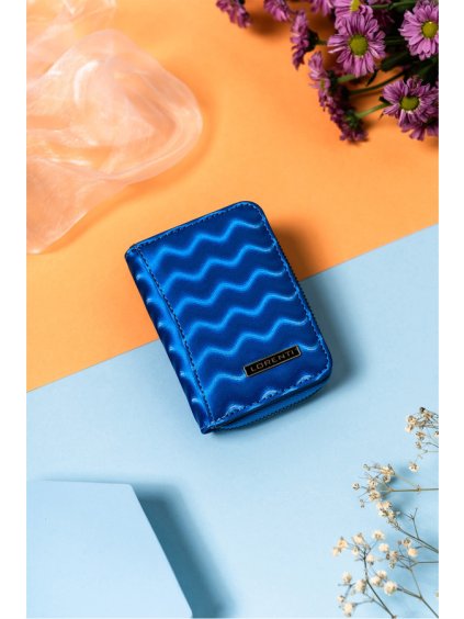 Lorenti Modrá vlnkovaná peněženka se zipem a patentkou S293