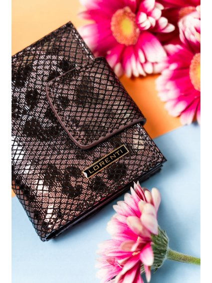 Lorenti Tmavě hnědá malá kožená peněženka S288