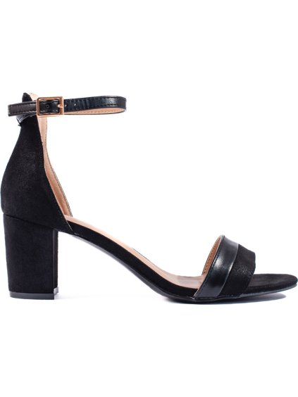 Elegantní černé dámské sandály na sloupku