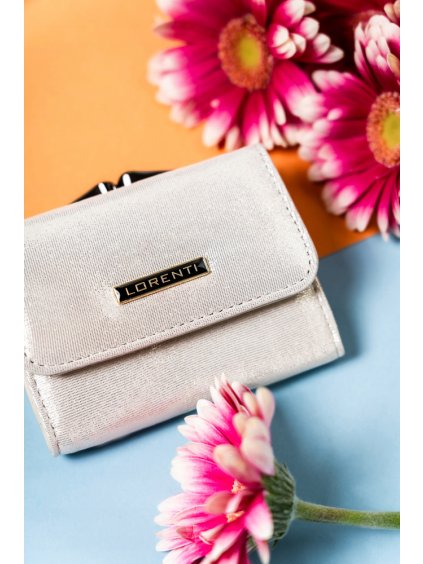 Lorenti Stříbrná třpytivá peněženka S301