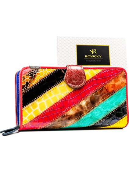Rovicky Barevná kožená peněženka se vzorem V278