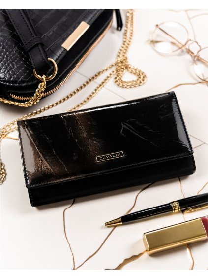 4U Cavaldi Černá velká dámská peněženka M775