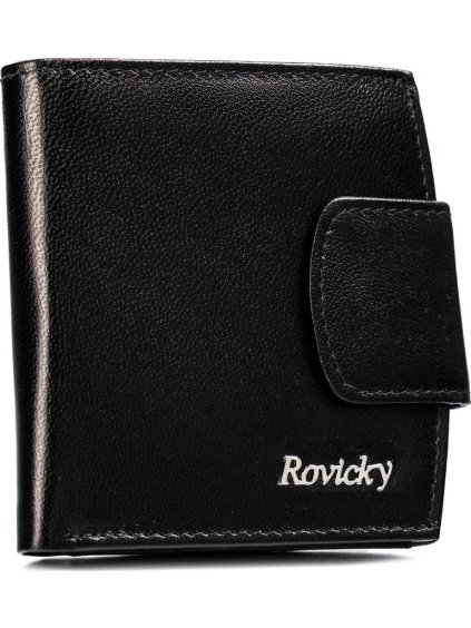 Rovicky černá malá kožená peněženka V286