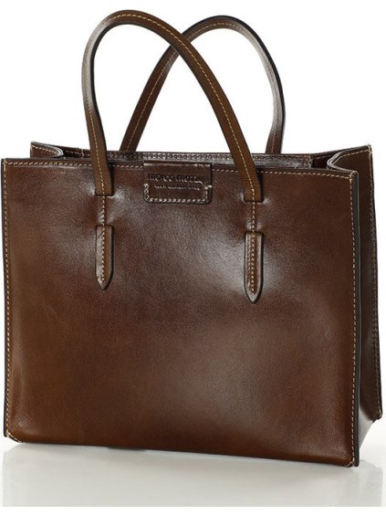 MARCO MAZZINI Tmavě hnědá elegantní shopper kabelka